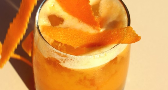 Sample post: an orange drink with peel.